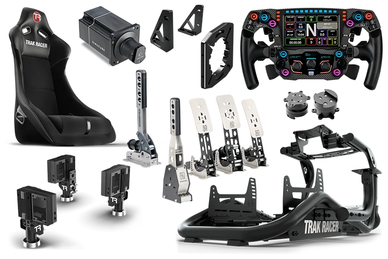 TR8 PRO WITH MOTION, WHEEL, WHEELBASE AND PEDALS – Trak Racer UK